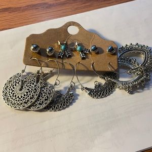 Western style silver earrings
